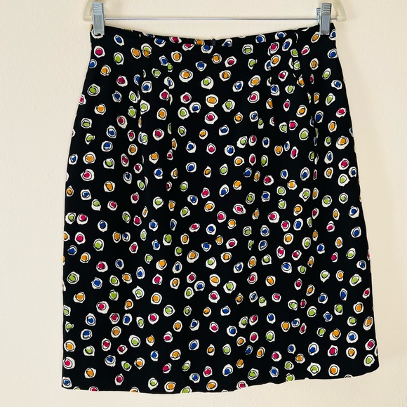 Vintage Jones New York midi skirt geometric print dots - Picture 5 of 6